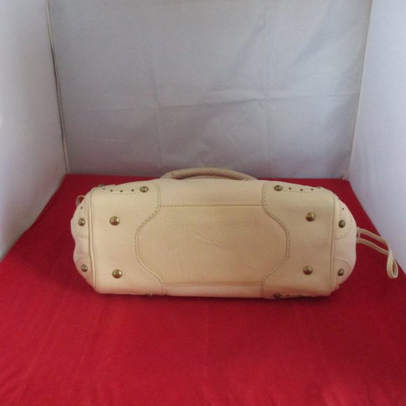 MICHAEL KORS LEATHER DRAWSTRING SATCHEL - Light Beige #1 - Picture 14 of 14